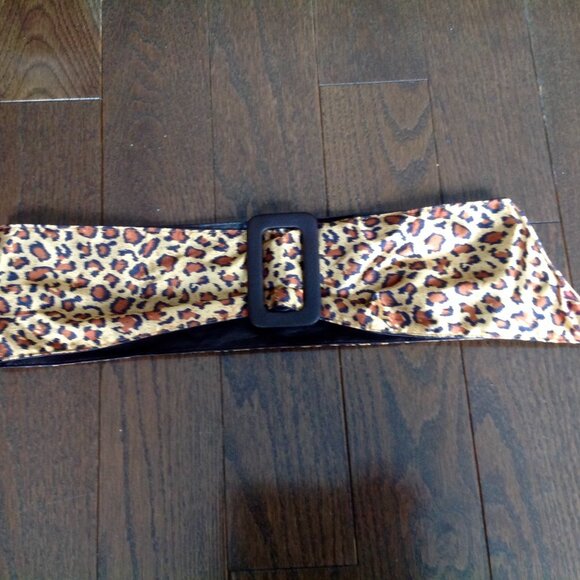 Chunky Style Belts Bundle 1xBlack Pleather 1x Leopard - Picture 1 of 4